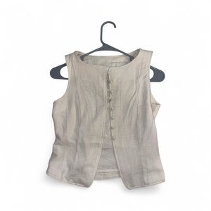 La Hearts Cream Button-Front Blouse